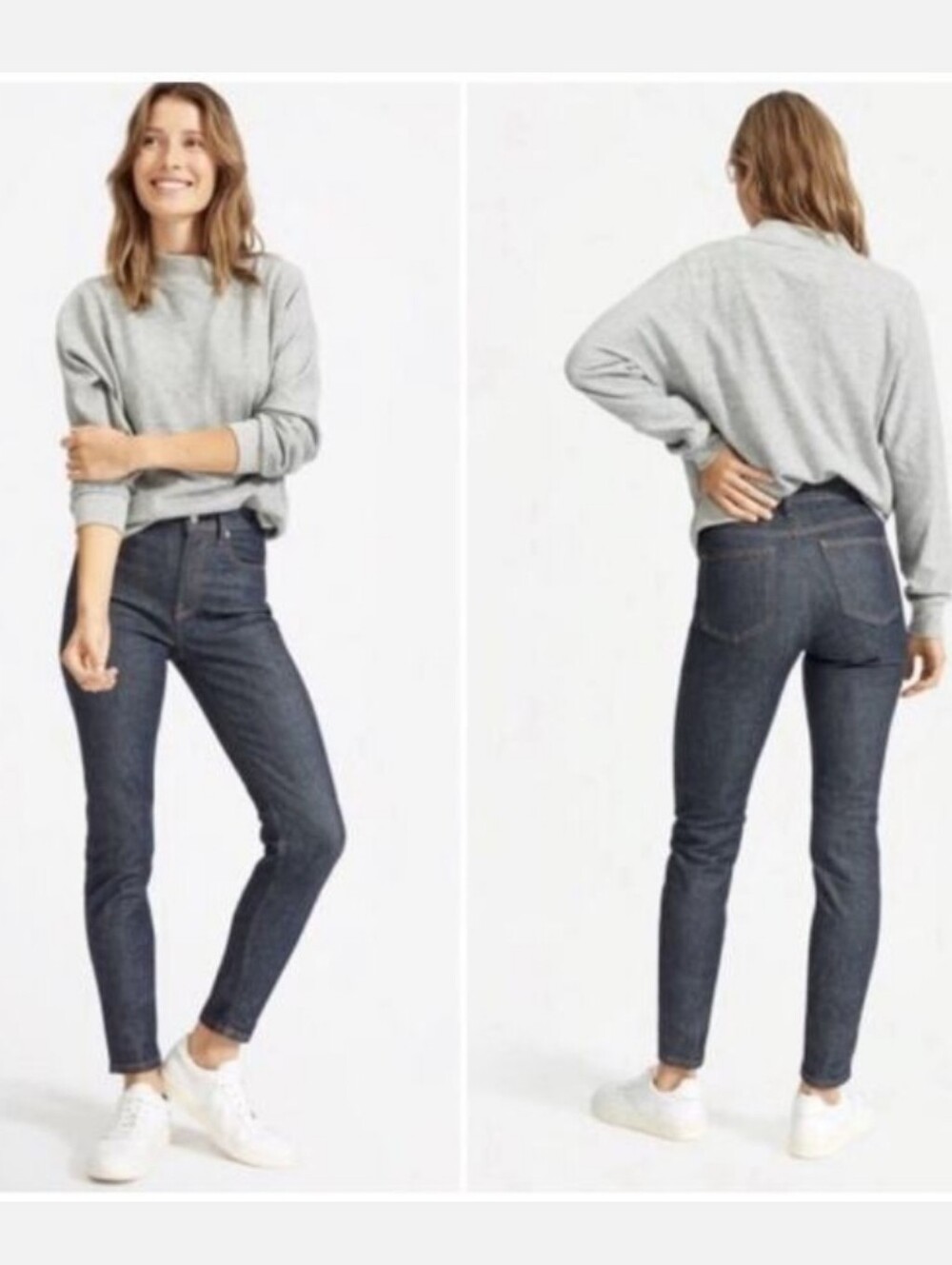 Everlane Skinny High-Rise Jeans in Dark Indigo, Size 29R